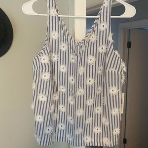 A New Day Striped Appliqué Tank - NWT!